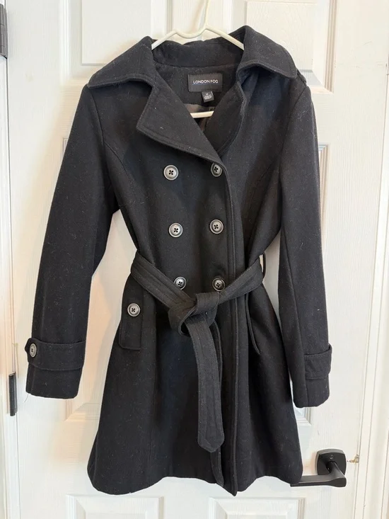 London Fog | Double-Breasted Wool Blend Trench Coat - Picture 11 of 11
